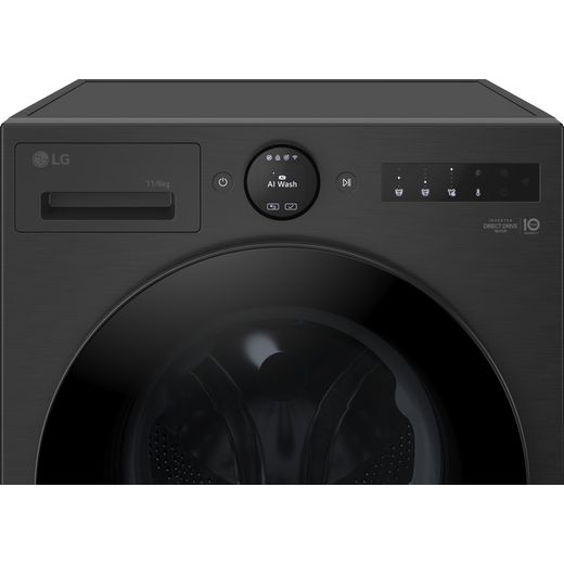 LG VX70 Series AI Direct Drive™ W4X7016TBB Wifi Connected 11Kg / 6Kg Washer Dryer with 1400 rpm - Matte Black - Control panel