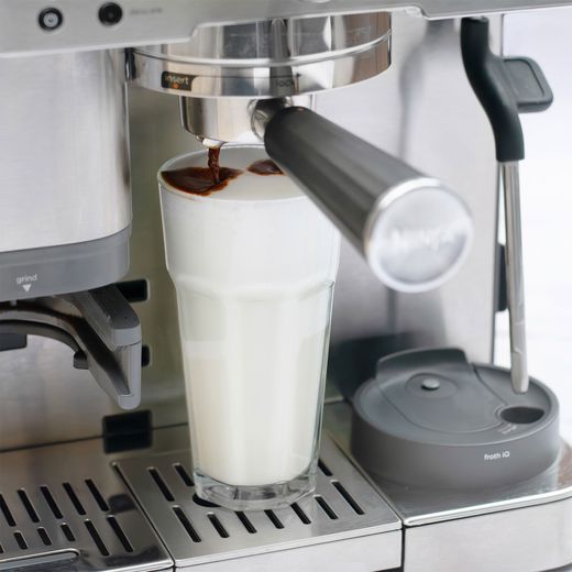 Ninja Luxe Café Premier Espresso Coffee Machine - Black / Stainless Steel -  close up of coffee machine shot