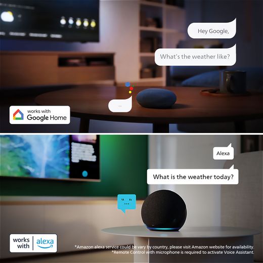 Philips 8500 Series 55" 4K Ultra HD QLED Smart Ambilight TV - Annotation - Works with amazon alexa shot