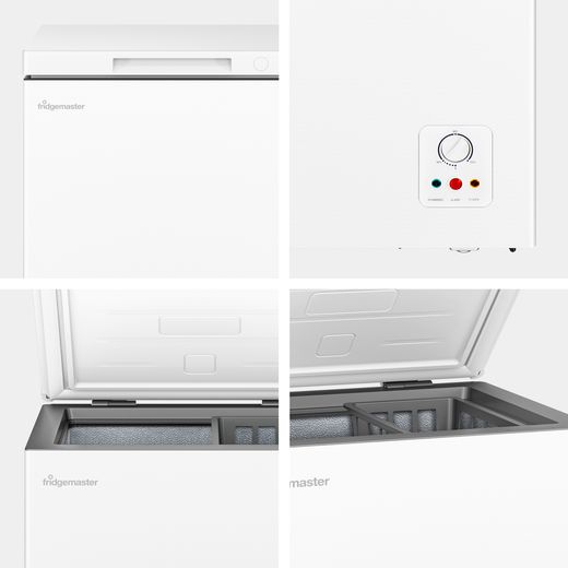 Fridgemaster MCF95E1 Chest Freezer - White - Multiple angles