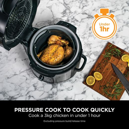 Ninja Foodi Max 9-in-1 OP500UK 7.5 Litre Multi Cooker With Air Fryer Function - Black - Annotation - Pressure cook