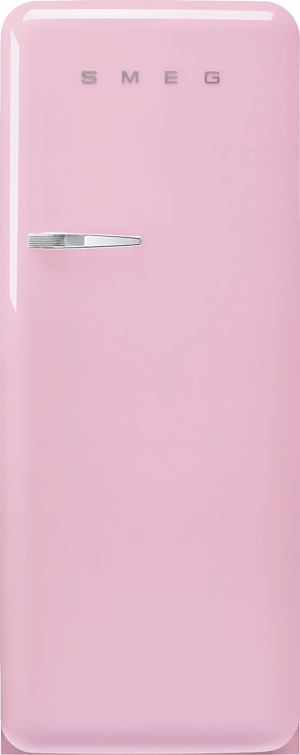 Image of Smeg 50s Style Retro Right Hand Hinge FAB28RPK6 153cm Small Fridge with Ice Box - Pink - C Rated, Pink