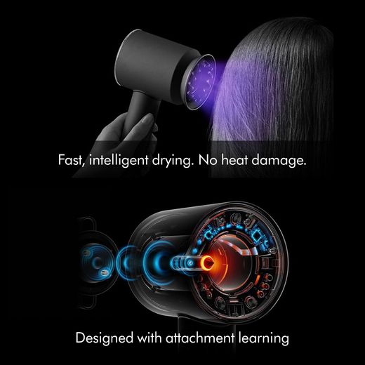Dyson Supersonic™ Nural™ Straight+Wavy Hair Dryer - Amber Silk - Annotation - heating shot