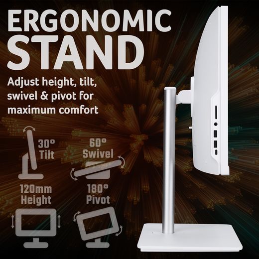 Acer Aspire C24 23.8" All In One - Intel® Core™ 5, 1TB SSD - White - Annotation - Ergonomic stand
