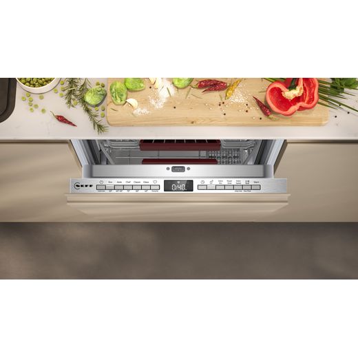 NEFF N50 Integrated Slimline Dishwasher - Silver  - Control panel shot