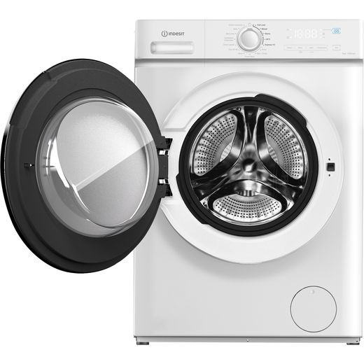 Indesit Push&Go IMA964MYTIMEUK 9kg Washing Machine with 1400 rpm - White - front with door open shot 