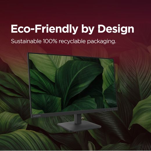 Lenovo L27-4e 27" Full HD 100Hz Monitor - Raven Black - Annotation - Eco friendly shot