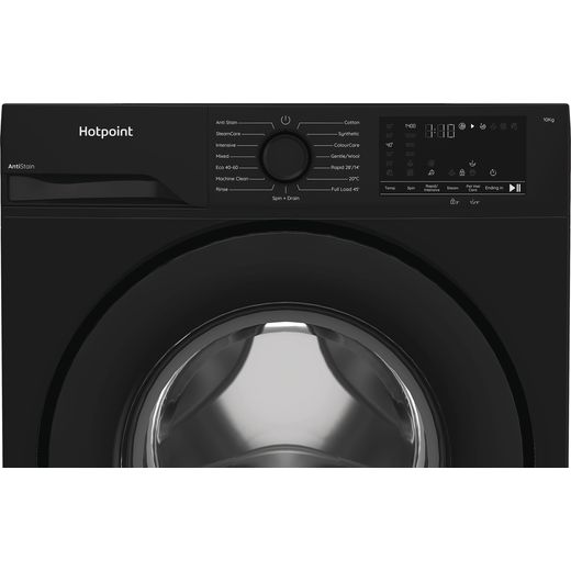 Hotpoint AntiStain H 101B ANTI STAIN UK Washing Machine with 1400 rpm - Black - Close up shot