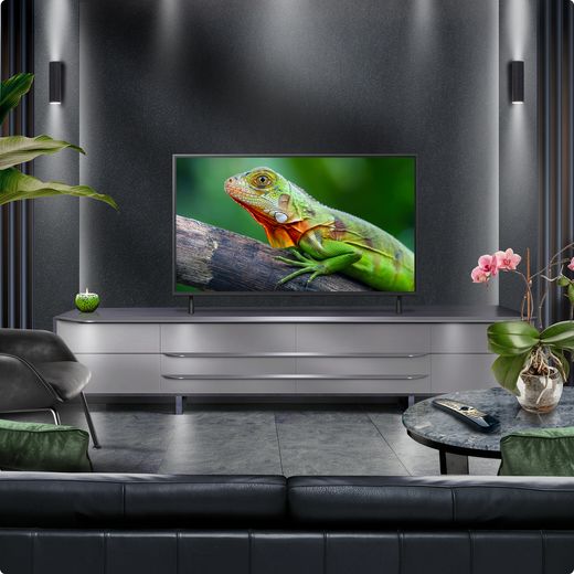 LG QNED80A6 43" 4K Ultra HD MiniLED Smart TV - TV on stand in room