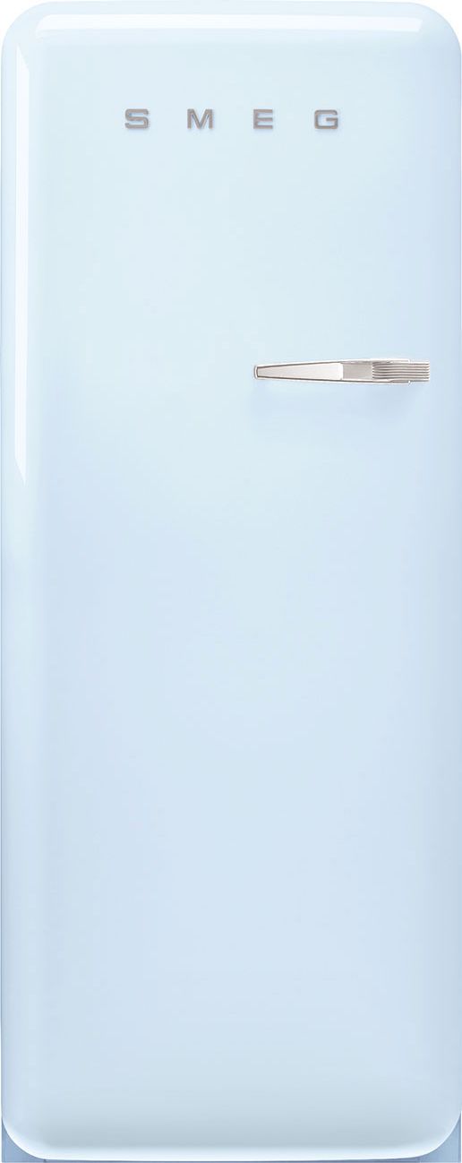 Image of Smeg 50s Style Retro Left Hand Hinge FAB28LPB6UK 153cm Small Fridge with Ice Box - Blue - C Rated, Blue