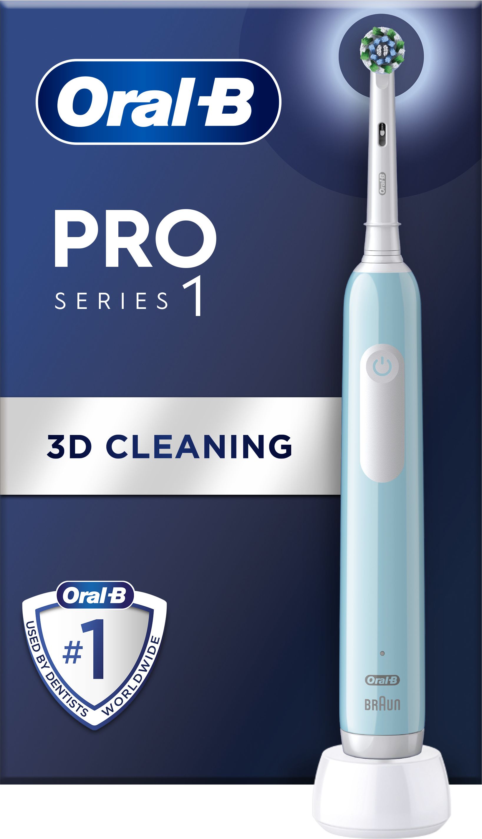 Oral-B Pro 1 Cross Action Electric Toothbrush - Blue - Rotating-oscillating