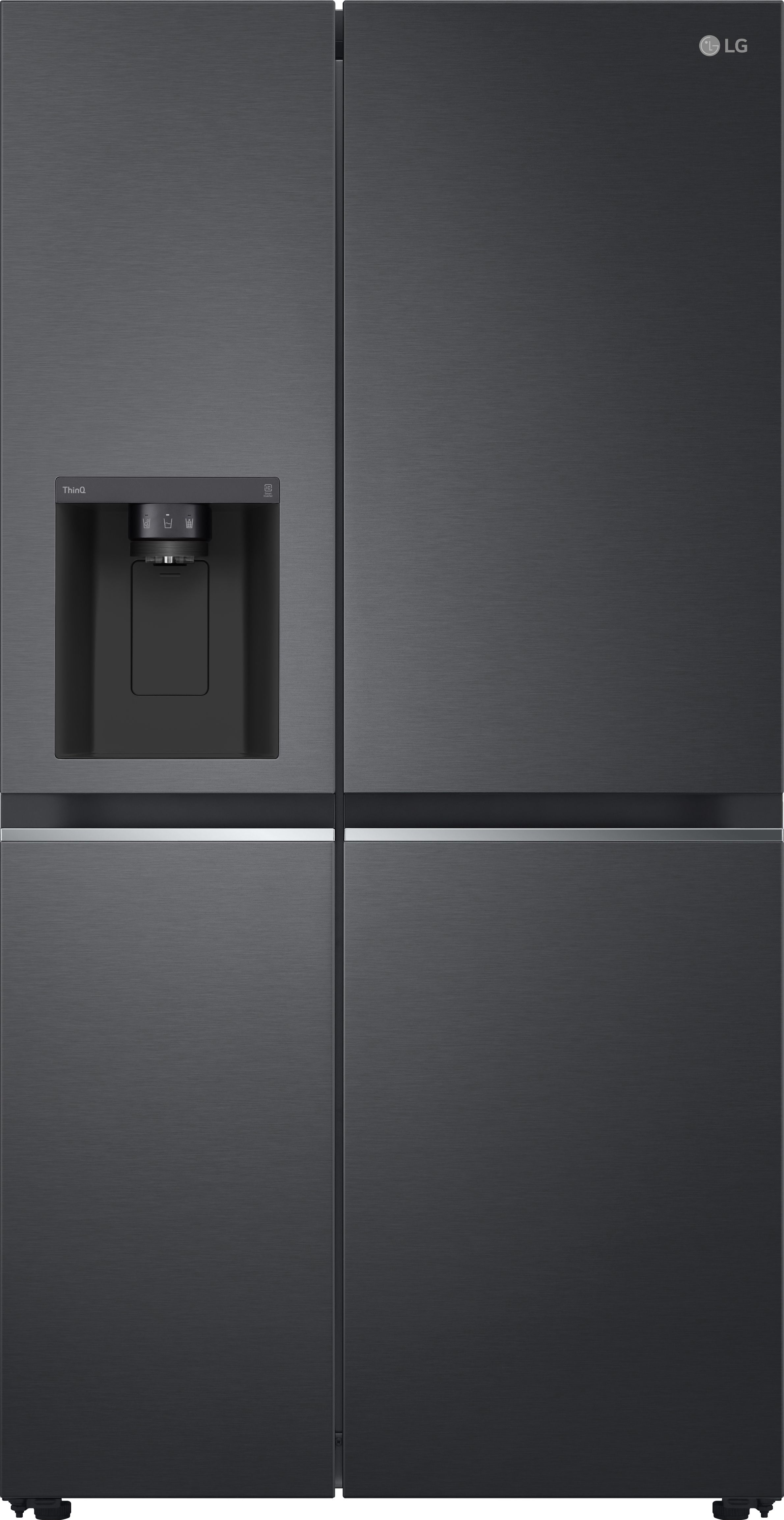 LG NatureFRESH GSLV71MCTD Wifi Connected Non-Plumbed Frost Free American Fridge Freezer - Matte Black - D Rated, Black