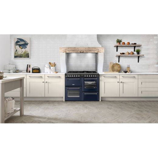 Stoves Richmond Deluxe 110DF 110cm Dual Fuel Range Cooker - Midnight Blue - Cooker in kitchen