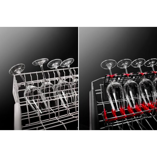 AEG Slimline Dishwasher - Grey  - Dish rack support for glasses shot