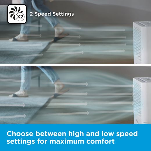 Black + Decker Dehumidifier - White - Annotation - 2 speed settings shot