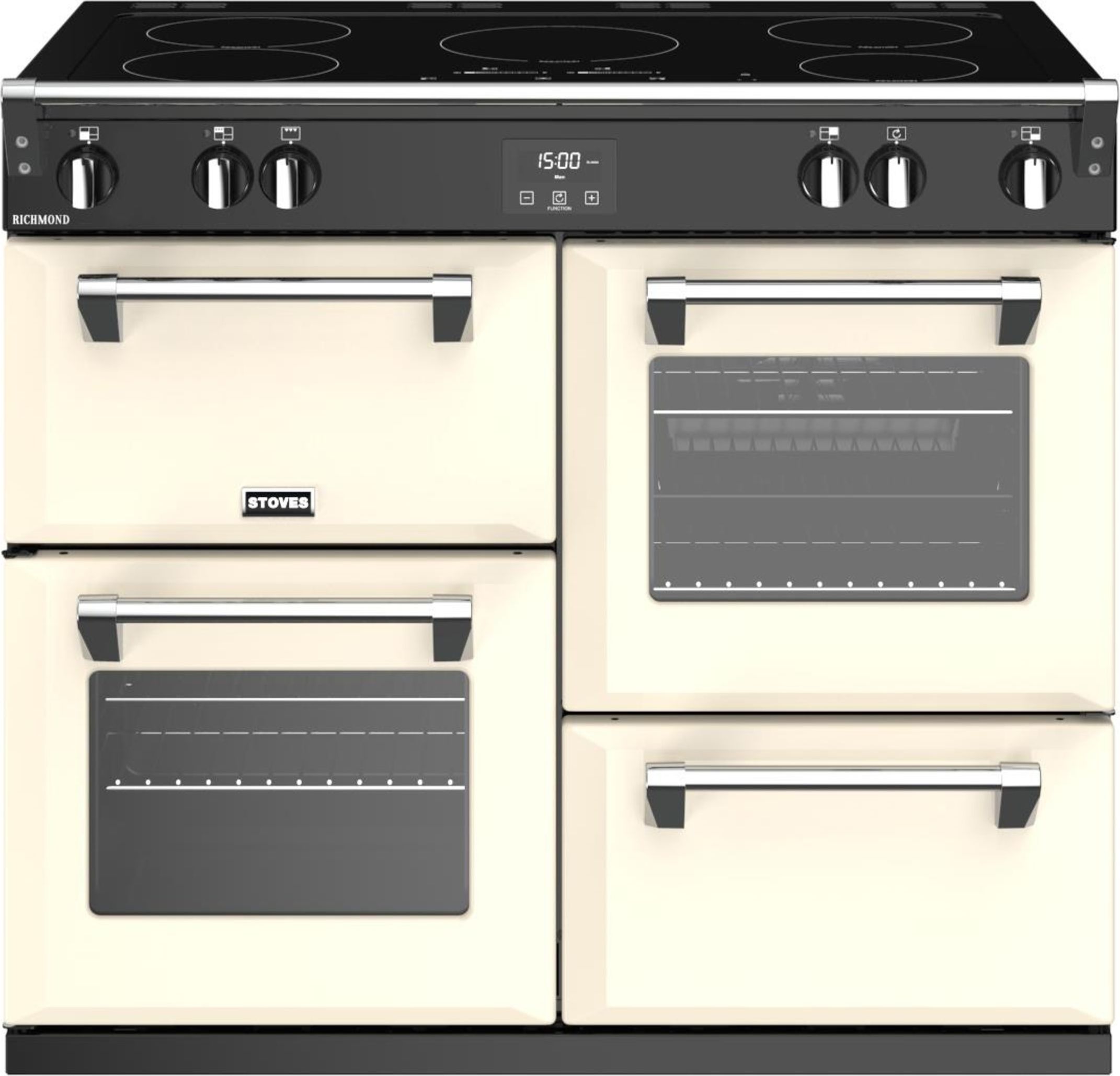 Stoves Richmond ST RICH S1000Ei MK22 CC 100cm Electric Range Cooker with Induction Hob - Cream - A Rated, Cream