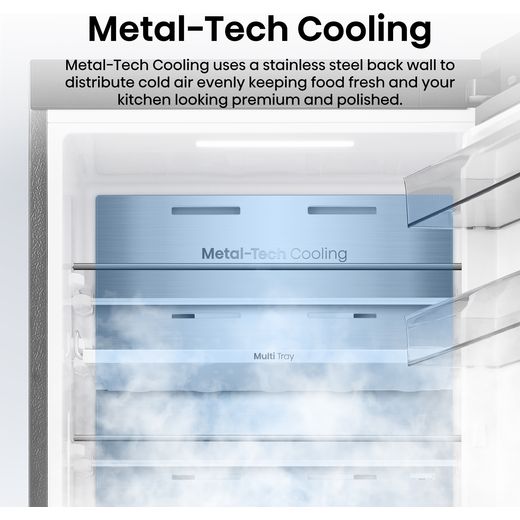 Hisense RL3K370SAIE 186cm Fridge - Silver - annotation - metal tech cooling shot