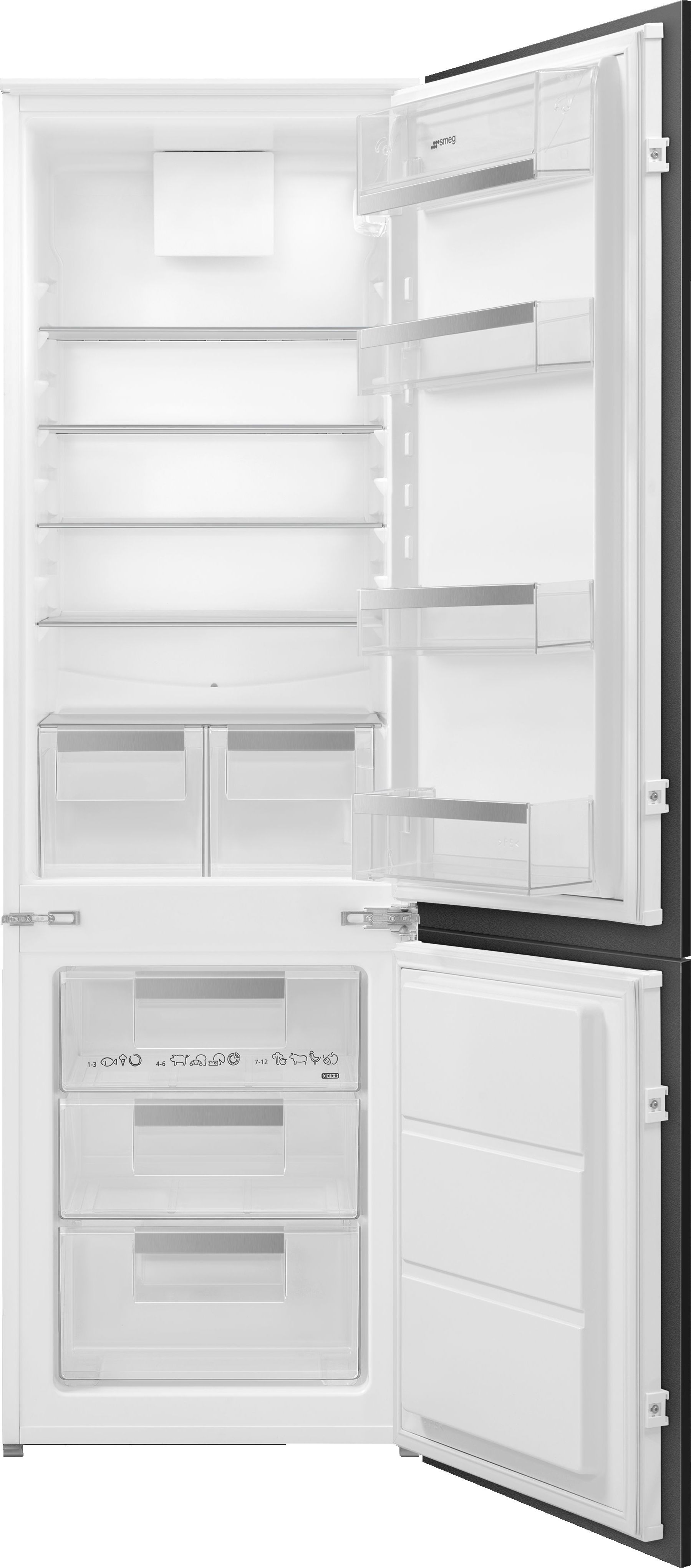 Smeg Integrated Fridge Freezer - White - Salad Crisper - Adjustable Shelves