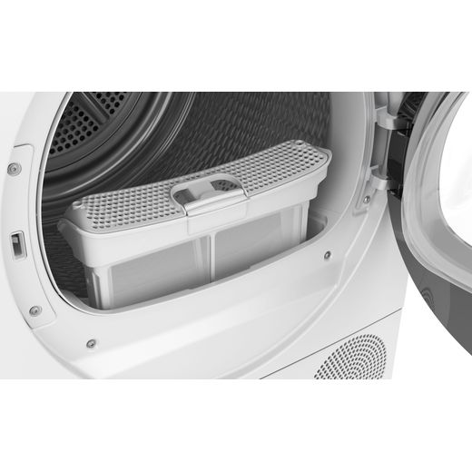 Siemens WTH85225GB 8.0Kg Heat Pump Tumble Dryer - White - Close up lint tray open shot