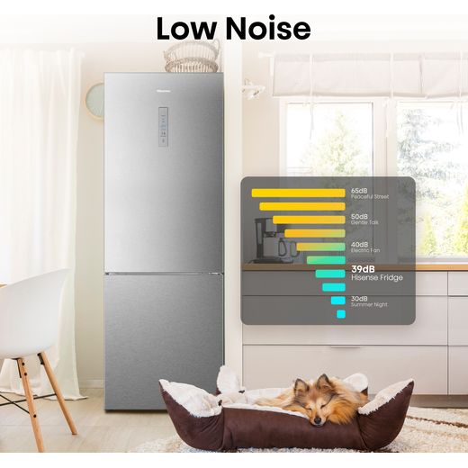 Hisense 60/40 Frost Free Fridge Freezer - Stainless Steel - Annotation - Low noise