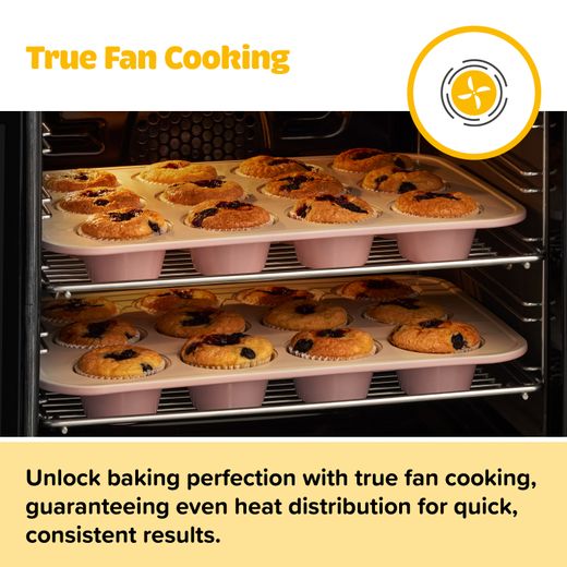 Leisure Chefmaster 90cm Dual Fuel Range Cooker - Black - Annotation - True fan cooking