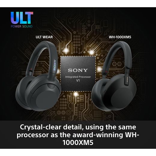 Sony Wireless Noise Cancelling Over-Ear Headphones - Black - Annotation -  Crystal clear sound shot