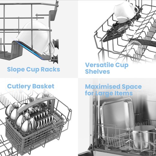 Comfee Standard Dishwasher - White - Annotation - Features