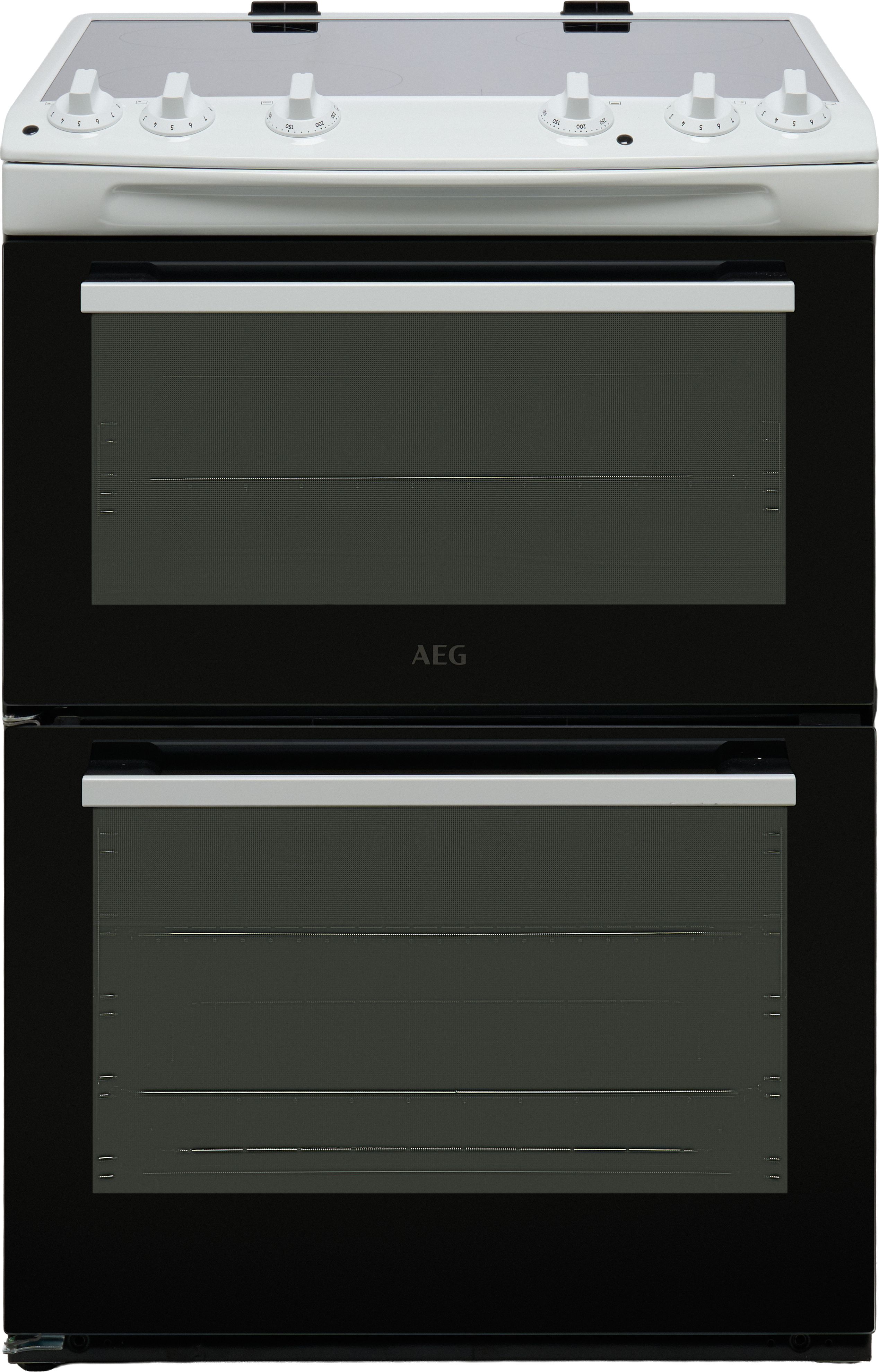 Image of AEG CCX6501ACW 60cm Wide Double Oven Electric Cooker with Ceramic Hob - White - A Rated, White