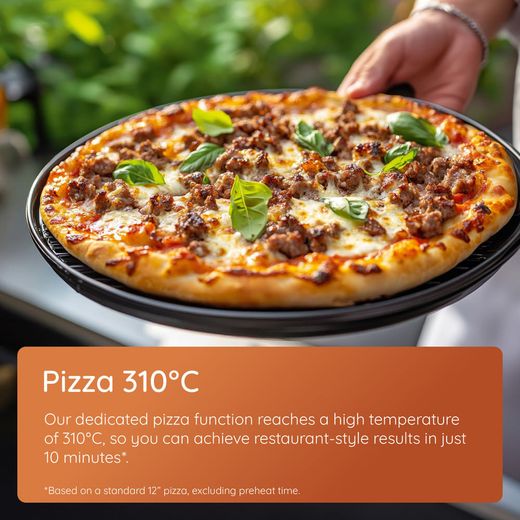 Hotpoint HOIM4S8PM0XUK Built In Electric Single Oven - Stainless Steel - annotation - pizza shot