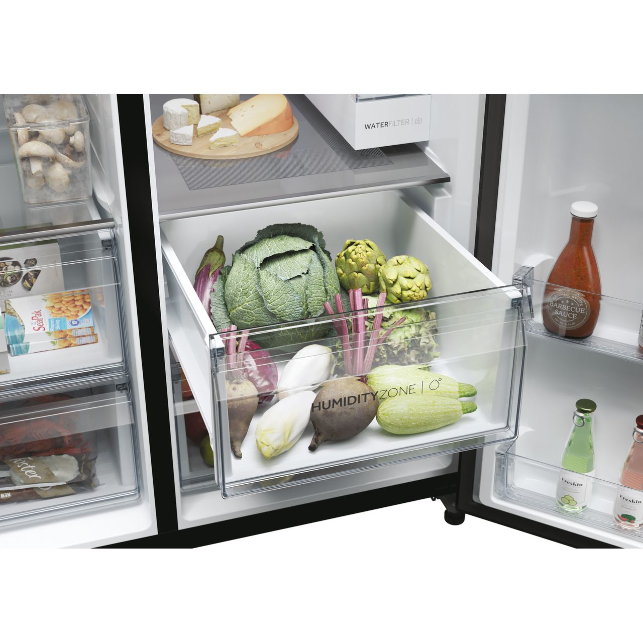 HSW79F18DIPT_BK | Haier American Fridge Freezer | Black | ao.com