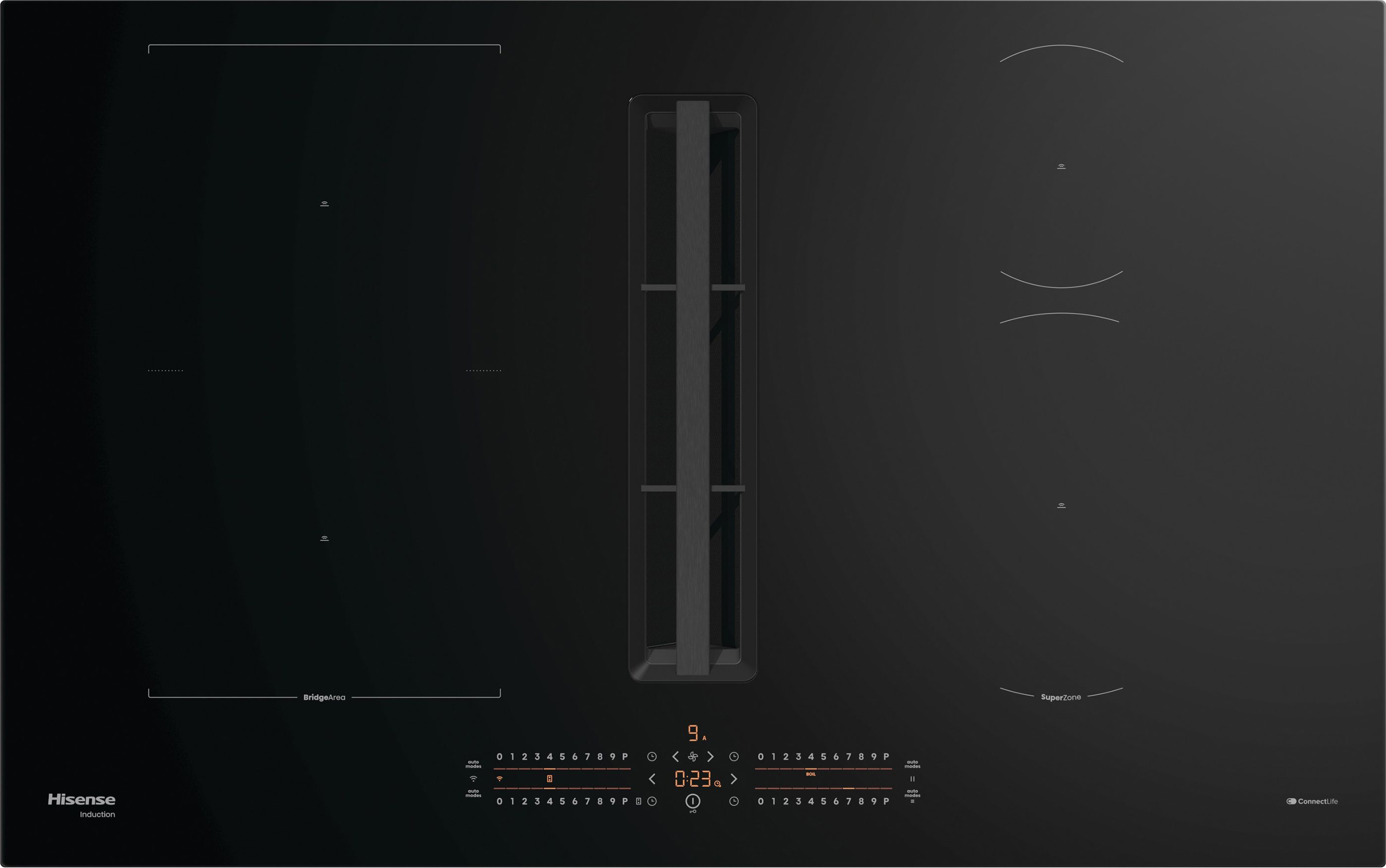 Image of Hisense Hi6 HEH8432BSCWF 83cm Induction Hob - Black - For External / Recirculation Ventilation, Black