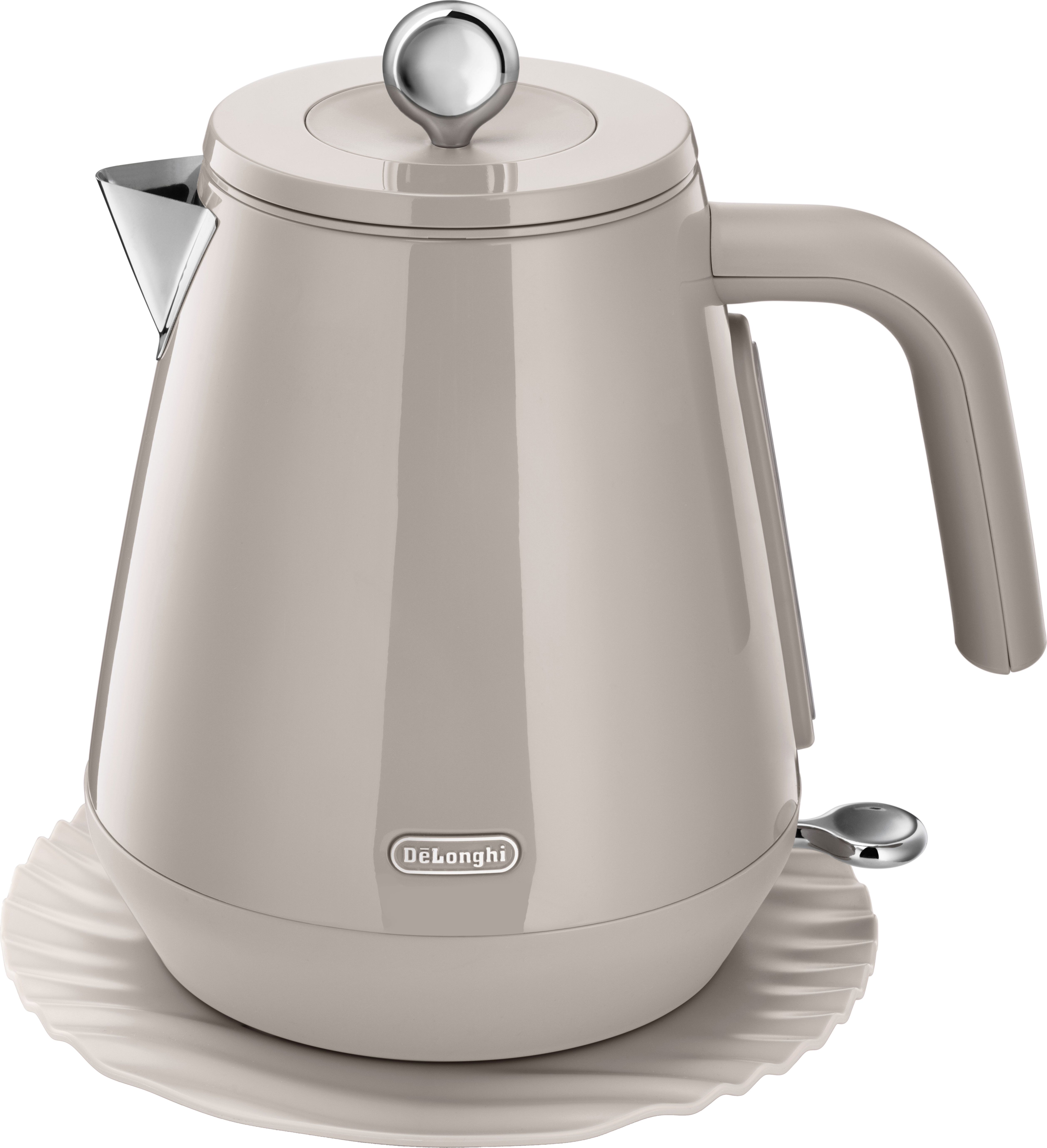 Delonghi Eclettica Electric Kettle - 1.7L - Cream - Stainless Steel