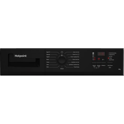 Hotpoint 8Kg Condenser Tumble Dryer - Black - Control panel shot 