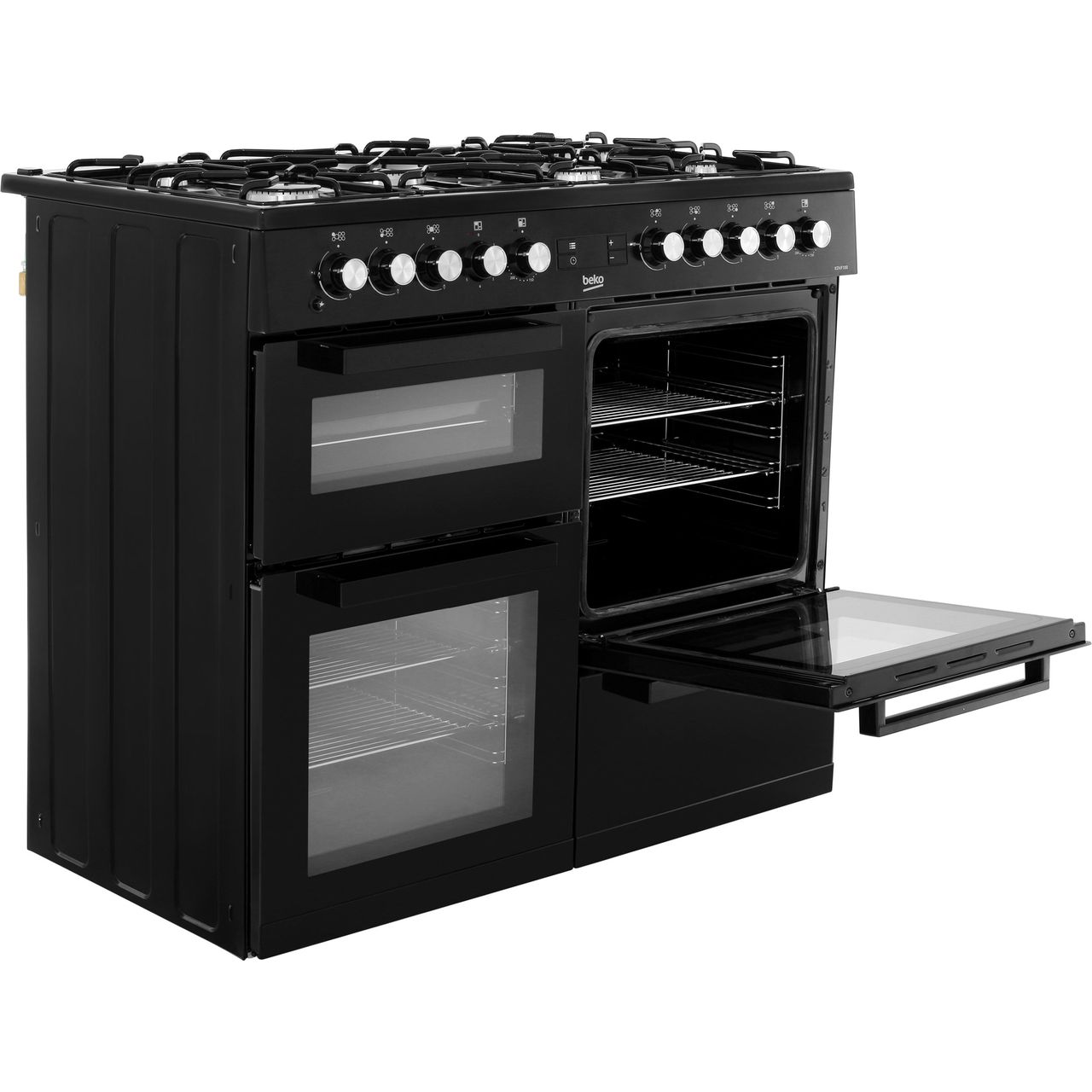 beko kdvf100k 100cm dual fuel range cooker