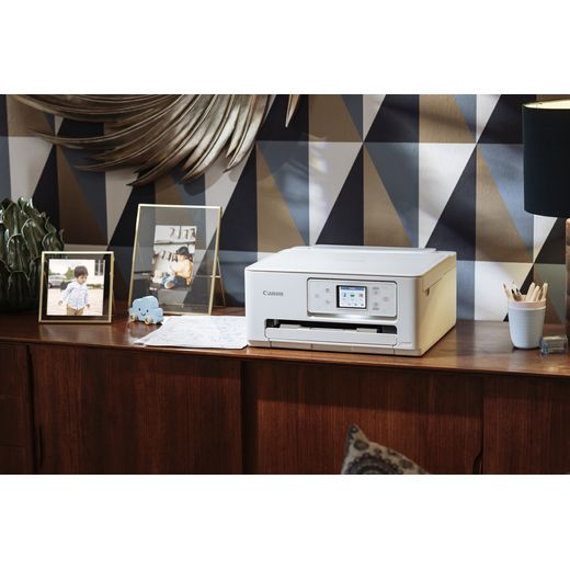 Canon PIXMA TS7650i Printer - White - printer on desk shot