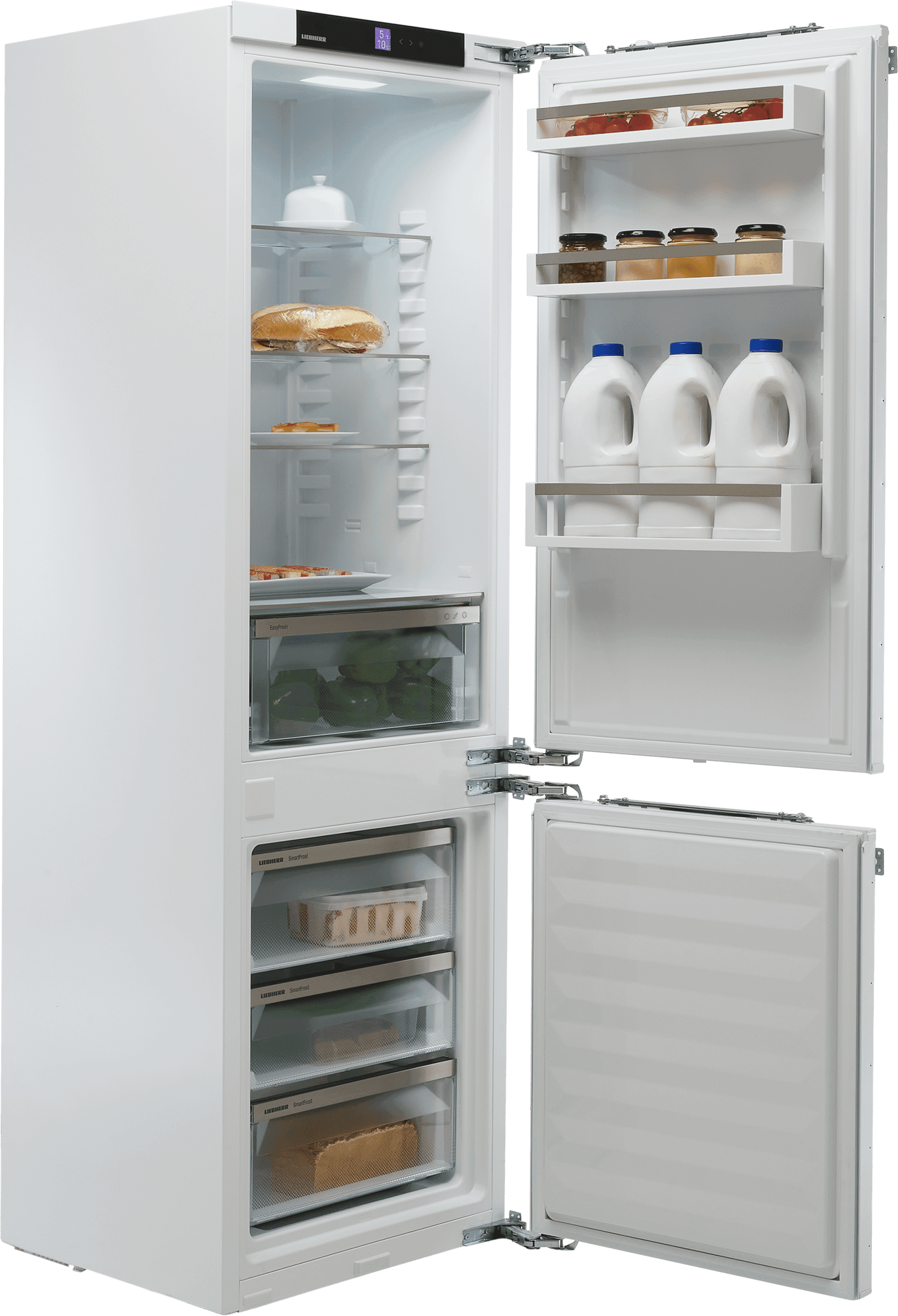 Image of Liebherr ICe5103 177cm 60/40 Integrated Fridge Freezer with Fixed Door Hinge - White - E Rated, White