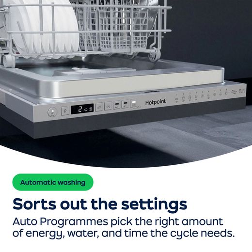 Hotpoint Fully Integrated Standard Dishwasher - Silver  - AO Annotation - Auto-Programmes