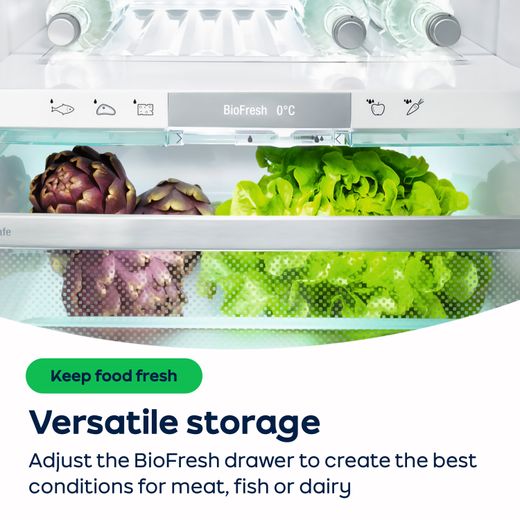 Liebherr Frost Free Fridge Freezer - Black - AO Annotation - BioFresh