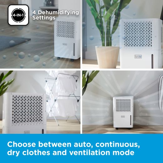 Black + Decker Dehumidifier - White - Annotation - 4 setting shot