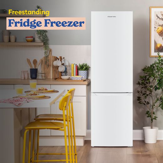 Russell Hobbs RH180FF552E1W 180cm 70/30 Fridge Freezer - White - Annotation - freestanding fridge freezer shot