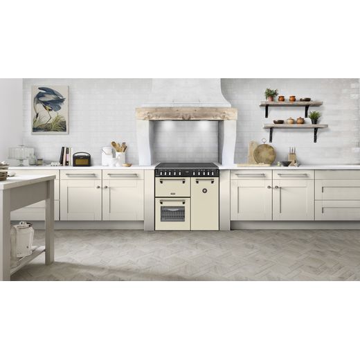 Stoves Richmond Deluxe 90Ei RTY 90cm Electric Range Cooker with Induction Hob - Cream - Cooker in kitchen shot