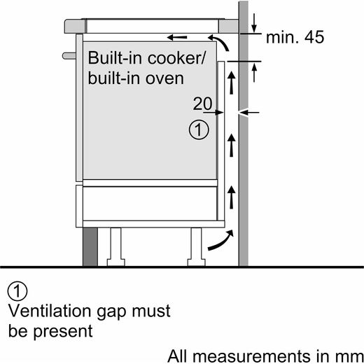 Bosch T36FBE1L0 59cm Induction Hob - Black - Annotation - Dimensions shot
