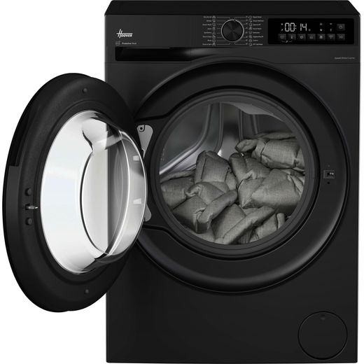 Hoover HBR 412BL10J-80 12kg WiFi Connected Washing Machine with 1400 rpm - Black - Door open