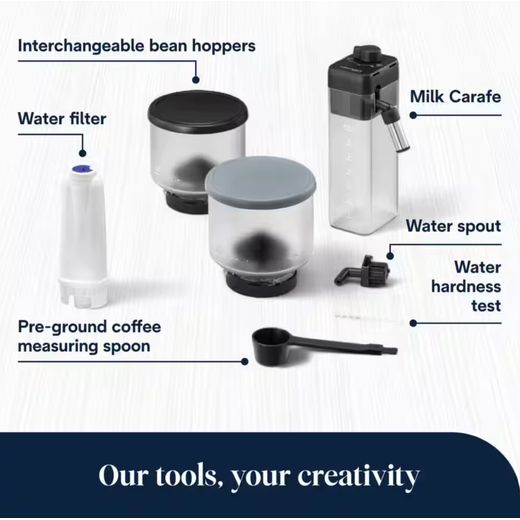 De'Longhi Rivelia EXAM440.55.B Bean to Cup Coffee Machine - Black - Annotation - Included tools