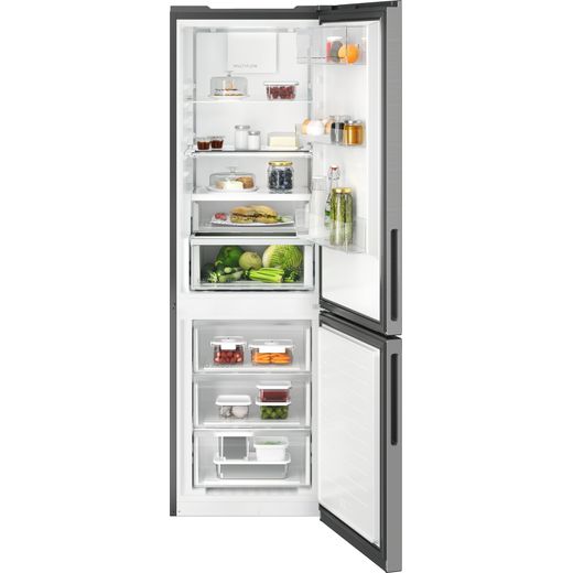 AEG 7000 Series Fridge Freezer - Stainless Steel - Front with door open shot