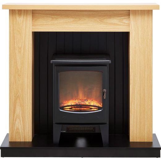 Warmlite WL45043 Log Effect Suite And Surround Fireplace - Oak