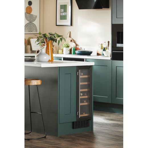 CDA Wine Cooler - Black - Wine cooler in kitchen under counter shot