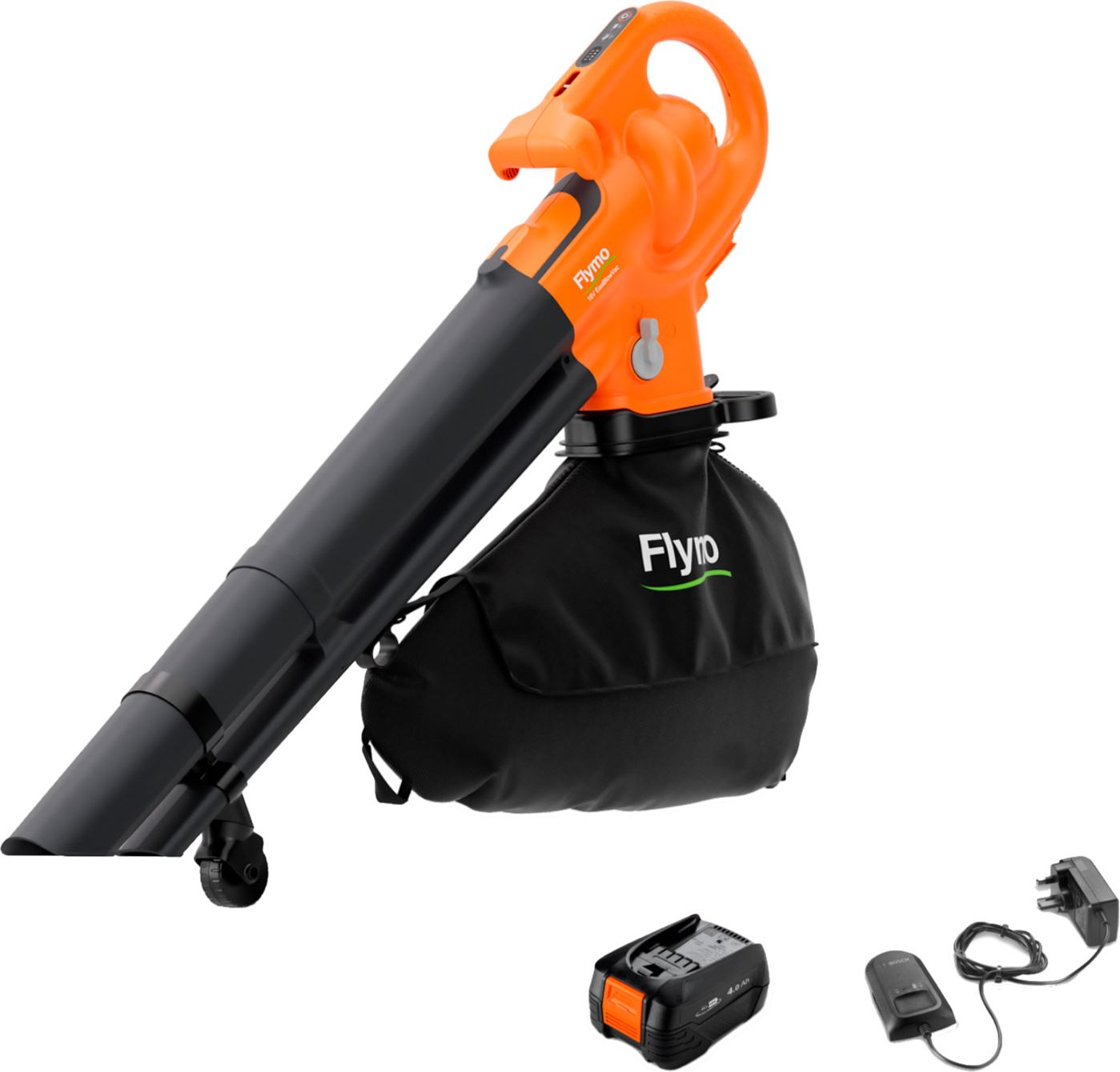 Flymo Handheld Leaf Blower - 350 km/h - 18V Lithium-Ion - Orange