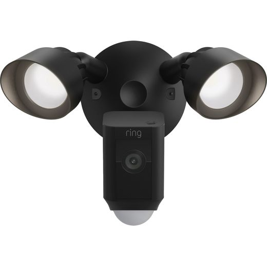Ring Floodlight Cam Wired Plus Full HD 1080p Smart Home Security Camera - Black - Front shot