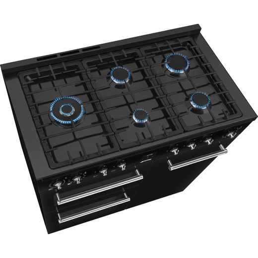 Smeg Concert 100cm Dual Fuel Range Cooker - Black - Top view shot